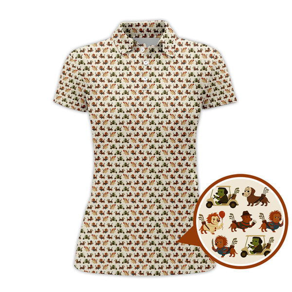 Maxcorners Dachshund Golf Shirt, Pattern Golf Shirt, Halloween Golf Shirt For Men, Funny Golf Shirt For Golfer