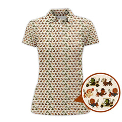 Maxcorners Dachshund Golf Shirt, Pattern Golf Shirt, Halloween Golf Shirt For Men, Funny Golf Shirt For Golfer