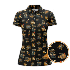 Maxcorners Funny Bourbon Pattern Polos, Golf and Bourbon Shirt for Men, Gift For Golfers