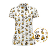 Maxcorners Pattern Golf And Beer Polos, Funny Golf Shirt, Crazy Golf Shirts For Men's