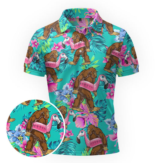 Maxcorners Hawaii Sasquatch Summer Vibes Golf Polo Shirt