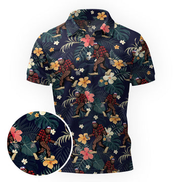 Maxcorners Bigfoot’s Hawaiian Adventure Golf Polo Shirt