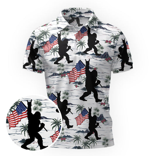 Maxcorners Patriotic Sasquatch Parade Golf Polo Shirt