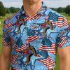 Maxcorners Freedom T-Rex Flag Golf Polo Shirt