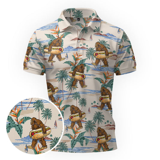 Maxcorners Hot Dog Bigfoot Style Golf Polo Shirt