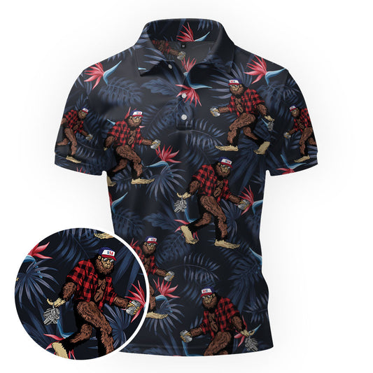 Maxcorners Beer Run Bigfoot Golf Polo Shirt