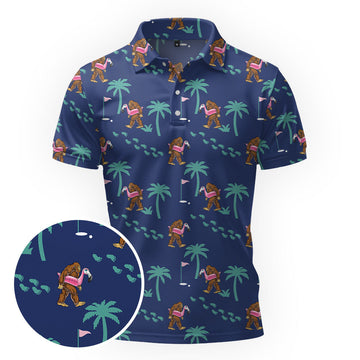 Maxcorners Sasquatch Pool Party Golf Polo Shirt