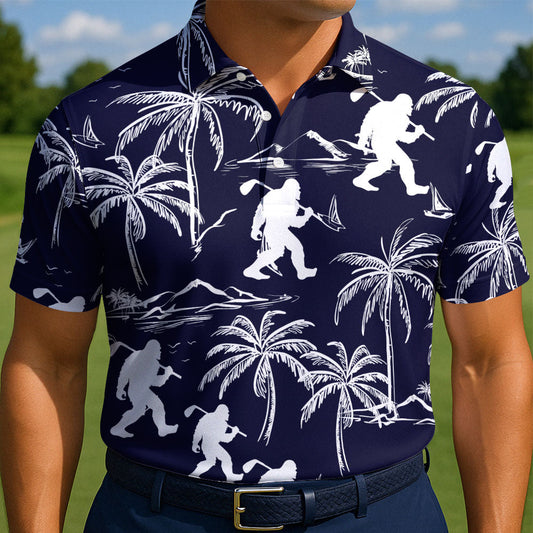 Maxcorners Sasquatch Summer Getaway Golf Polo Shirt