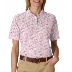 Maxcorners Ghost Of Halloween Pattern Golf Shirt, Funny Breast Cancer Golf Shirt, Ladies Golf Shirts
