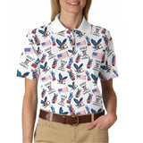 Maxcorners Golf Of America Pattern Golf Polos, USA Golf Shirt For Men, Crazy Golf Shirt For Golfers