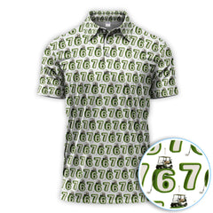 Maxcorners Golf 67 Pattern Polos, Funny Golf Shirt For Golfer, Golf Gift For Men