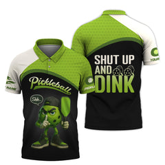 Maxcorners Shut Up and Dink Pickleball Shirt, Custom Name Pickleball T Shirt, Pickleball Uniforms LM0509