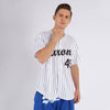 Maxcorners Custom White Black Pinstripe Black-Gray Baseball Jersey LM2605
