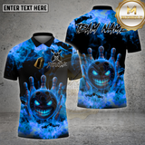 Maxcorners Bowling Shirt Flaming Evil Ball Multioptions Personalized Name, Team Name Unisex 3D Shirt (4 Colors)