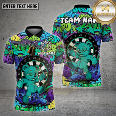 Maxcorners Darts Shirt Graffiti Dart Target Bear Multioptions Personalized Name, Team Name Unisex 3D Shirt (4 Colors)