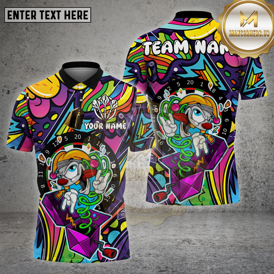 Maxcorners Darts Shirt Colorblast Cartoon Character Multioptions Personalized Name, Team Name Unisex 3D Shirt (4 Colors)