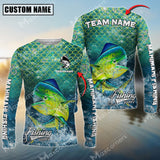 Maxcorners Mahi-Mahi Fishing Yellow Fin Sport Pattern Sun Protection Personalized Name Team Name 3D Shirts