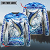 Maxcorner  Fishing Water Fresh Pattern Sun Protection Personalized Name And Team Name Long Sweat Shirt (7 Fish Species)