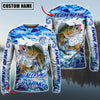 Maxcorner  Fishing Water Fresh Pattern Sun Protection Personalized Name And Team Name Long Sweat Shirt (7 Fish Species)