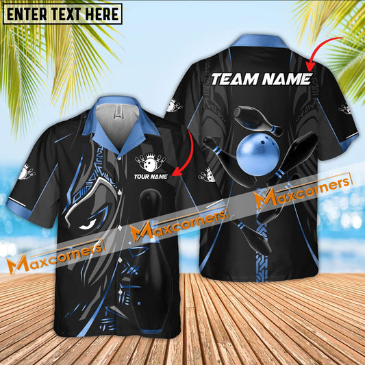 Maxcorners Bowling Ball & Pins Black Panther Pro Sport Jersey Multicolor Option Customized Name Hawaiian Shirt (5 Colors)