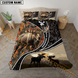 Maxcorners Moose Hunting Leather Happy Couple Moose Pattern Bedding Set 3D All Over Printed