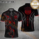 Maxcorners Darts Crown Multicolor Options Personalized Name, Team Name 3D Polo Shirt (6 Colors)