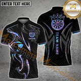 Maxcorners Darts Crown Multicolor Options Personalized Name, Team Name 3D Polo Shirt (6 Colors)