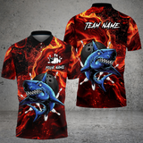 Maxcorners Bowling Shirt Shark Bowling Ball Storm Multi Options Personalized Name, Team Name 3D Shirt