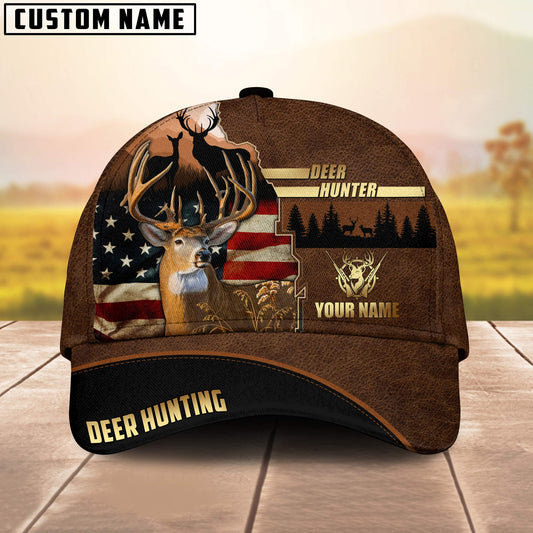 Maxcorners Deer Hunting American Flag Pattern Personalized Cap 3D Printed Multicolor (6 colors)