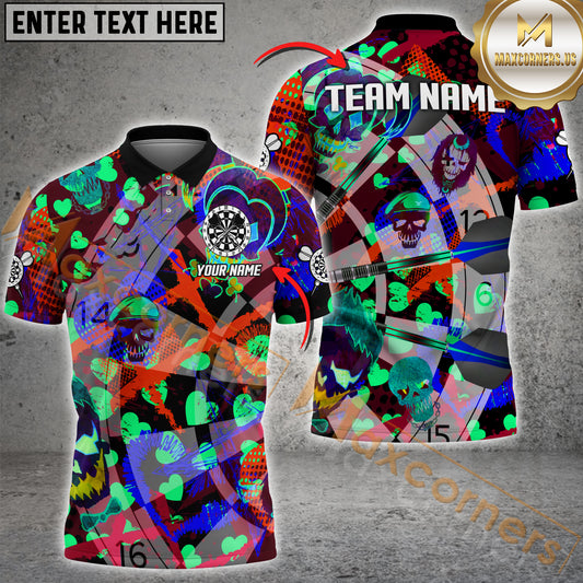 Maxcorner Darts Graffiti Street Style Pattern Multicolor Option Customized Name 3D Shirt (4 Colors)