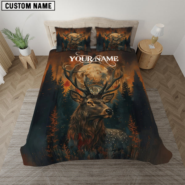 Maxcorners Custom Name Fairy Deer Hunting Bedding Set 3D All Over Printed