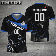 Maxcorners Volleyball Color Options Personalized Name 3D V-neck T-Shirt