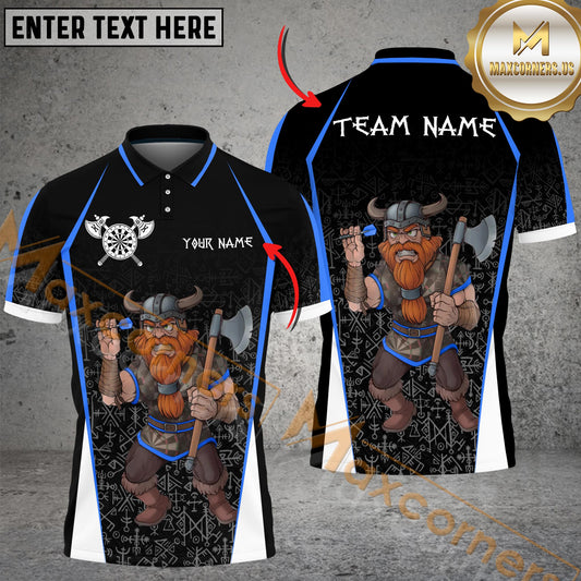 Maxcorners Darts Viking Warrior Strike Multicolor Options Personalized Name, Team Name 3D Shirt (4 Colors)