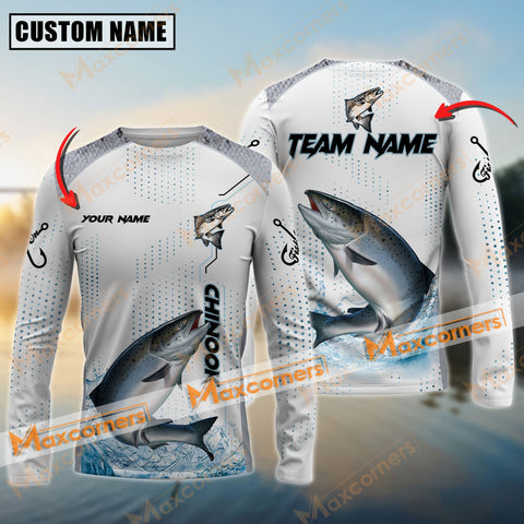 Maxcorner Chinook Fishing Skinfish Jersey Sport Pattern Personalized 3D Long Sleeve Shirt