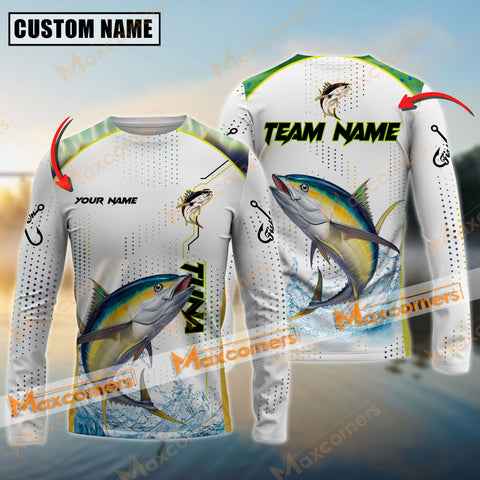 Maxcorner Tuna Fishing Skinfish Jersey Sport Pattern Personalized 3D Long Sleeve Shirt