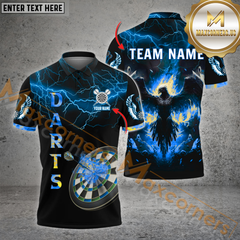 Maxcorners Darts Phoenix  Fire Pattern Option Customized Name 3D Shirt (4 Colors)