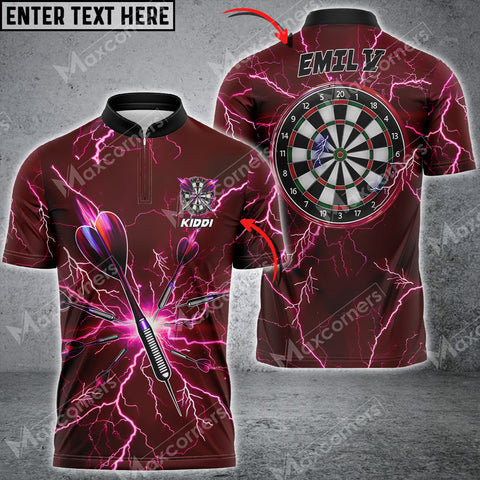 Maxcorners Darts Lightning Thunder Mutilcolor Options Personalized Name, Team Name 3D Shirt (4 colors) For Kristján