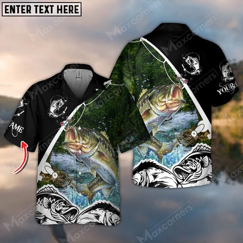 Maxcorner Bass Fishing Tree Personalized 3D Hawaiian Shirt