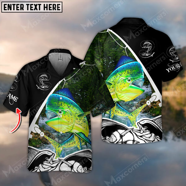 Maxcorner Mahi-Mahi Fishing Tree Personalized 3D Hawaiian Shirt