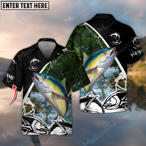 Maxcorner Tuna Fishing Tree Personalized 3D Hawaiian Shirt