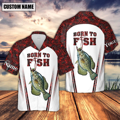 Maxcorner Crappie Fishing Red Personalized 3D Hawaiian Shirt