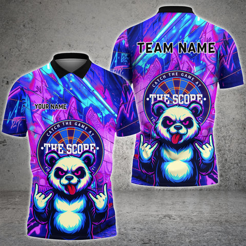 Maxcorners Darts Rocker Panda Dartboard Multicolor Options Personalized Name, Team Name 3D Shirt For Misti