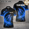 Maxcorners Darts Howling Wolf Blue Fire Flame Splash Multi Options Personalized Name, Team Name Unisex 3D Shirt (4 Colors)