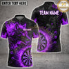 Maxcorners Darts Blue Flame Wolf Silhouette Smoke Multi Options Personalized Name, Team Name Unisex 3D Shirt (4 Colors)