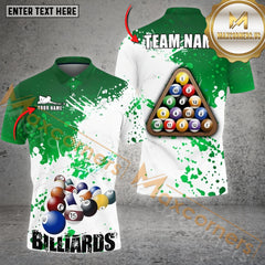 Maxcorners Billiard Retro Paint Style Options Personalized Name, Team Name 3D Polo Shirt (4 Colors)