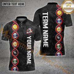 Maxcorners Billiards DNA Pool Balls Helix Personalized Name, Team Name 3D Shirt