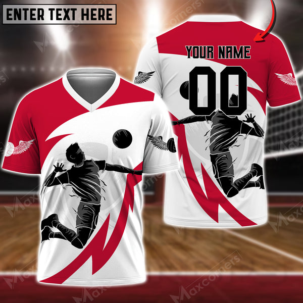 Maxcorners Volleyball Custom Yourname V-neck T-Shirt