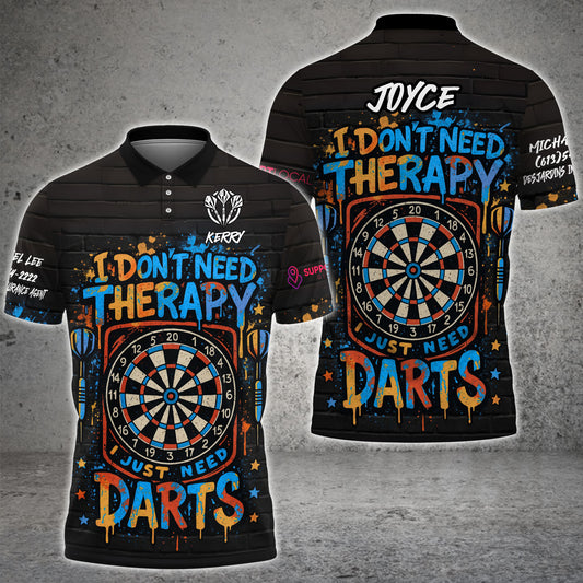 Maxcorners Therapy Not Needed Darts Multicolor Options Personalized Name, Team Name 3D Shirt For Kerry