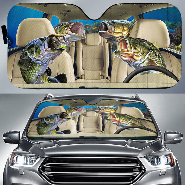 Maxcorners Bass Fishing Family Car Auto Sun Shade