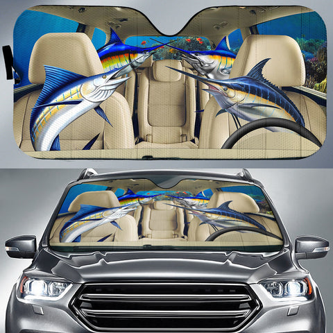 Maxcorners Marlin Fishing Family Car Auto Sun Shade